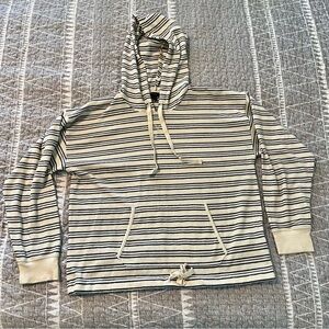 J.Crew Striped Terry Drawstring Hoodie Medium Cotton Blend